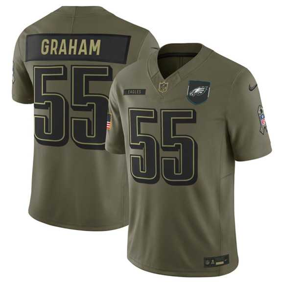 Men%27s Philadelphia Eagles #55 Brandon Graham Olive 2025 Salute to Service Limited Stitched Jersey Dyin->pittsburgh steelers->NFL Jersey