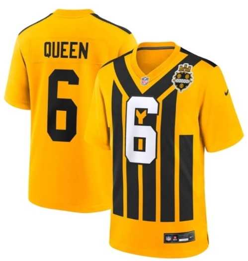 Men%27s Pittsburgh Steelers #6 Patrick Queen Gold 1933 Throwback Alternate Stitched Jersey Dzhi->pittsburgh steelers->NFL Jersey