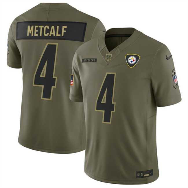Men%27s Pittsburgh Steelers #4 DK Metcalf Olive 2025 F.U.S.E. Salute to Service Limited Stitched Jersey Dyin->pittsburgh steelers->NFL Jersey