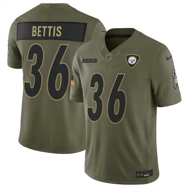 Men%27s Pittsburgh Steelers #36 Jerome Bettis Olive 2025 F.U.S.E. Salute to Service Limited Stitched Jersey Dyin->san francisco 49ers->NFL Jersey