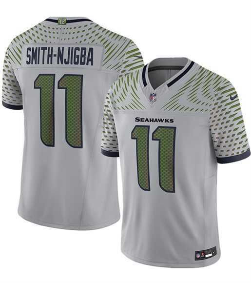 Men%27s Seattle Seahawks #11 Jaxon Smith-Njigba Gray 2025 F.U.S.E. %27Rivalries%27 Vapor Untouchable Limited Stitched Jersey Dzhi->seattle seahawks->NFL Jersey