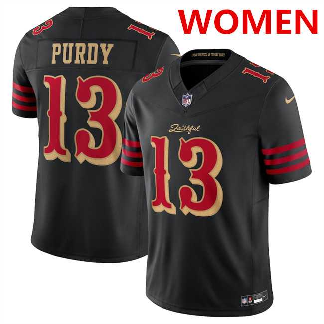 Women%27s San Francisco 49ers #13 Brock Purdy Black 2025 F.U.S.E. %27Rivalries%27 Vapor Limited Stitched Jersey Dzhi->san francisco 49ers->NFL Jersey