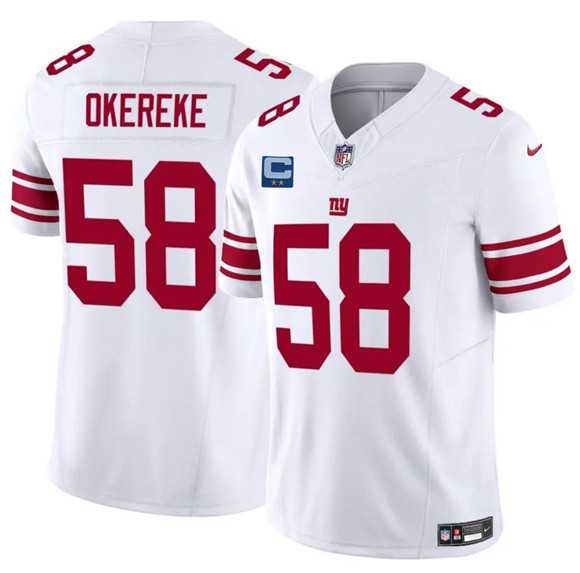 Mens New York Giants #58 Bobby Okereke White 2025 F.U.S.E. With 2-Star C Patch Vapor Untouchable Limited Stitched Jersey Dzhi->new york giants->NFL Jersey