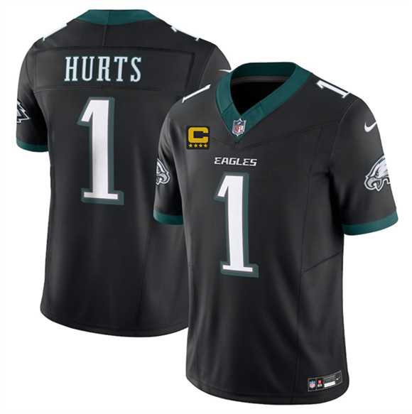 Men%27s Philadelphia Eagles #1 Jalen Jurts Black 2025 F.U.S.E. With 4-Star C Patch Vapor Untouchable Limited Stitched Jersey Dzhi->philadelphia eagles->NFL Jersey