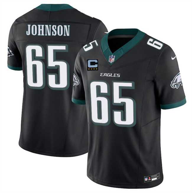 Men%27s Philadelphia Eagles #65 Lane Johnson Black 2025 F.U.S.E. With 4-Star C Patch Vapor Untouchable Limited Stitched Jersey Dzhi->philadelphia eagles->NFL Jersey