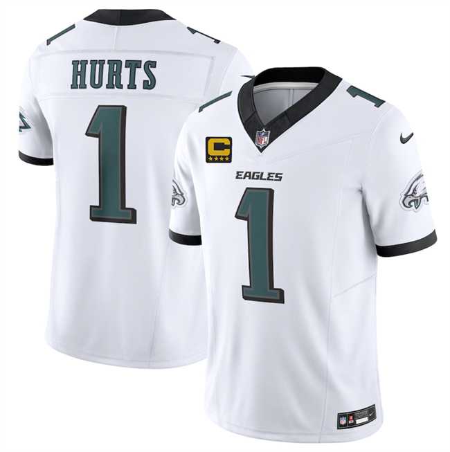 Men%27s Philadelphia Eagles #1 Jalen Jurts White 2025 F.U.S.E. With 4-Star C Patch Vapor Untouchable Limited Stitched Jersey Dzhi->philadelphia eagles->NFL Jersey