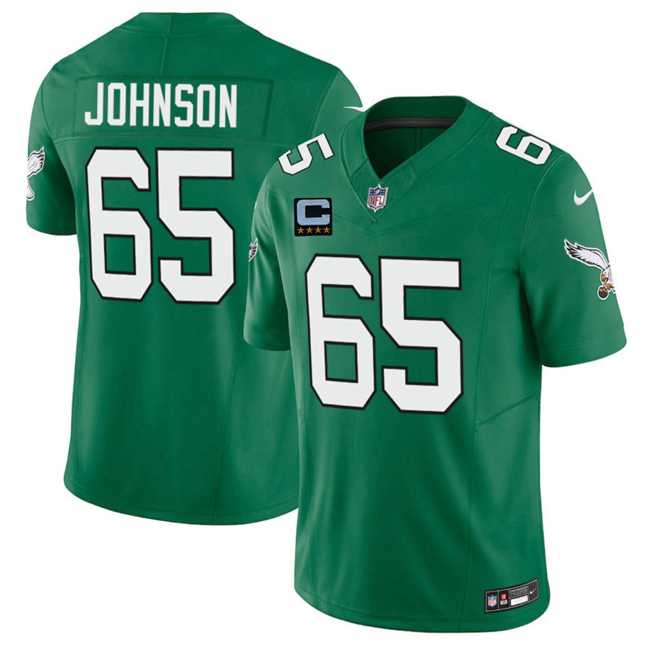 Men%27s Philadelphia Eagles #65 Lane Johnson Kelly Green 2025 F.U.S.E. With 4-Star C Patch Vapor Untouchable Limited Throwback Stitched Jersey Dzhi->philadelphia eagles->NFL Jersey