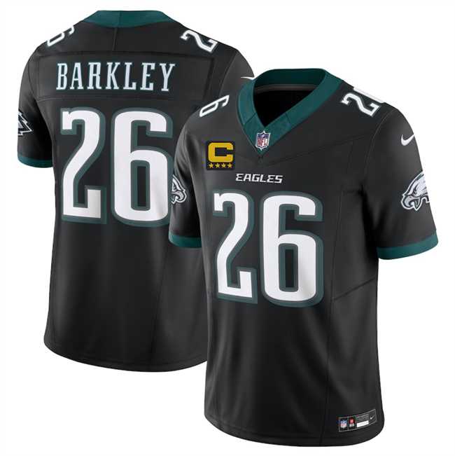Men%27s Philadelphia Eagles #26 Saquon Barkley Black 2025 F.U.S.E. With 4-Star C Patch Vapor Untouchable Limited Stitched Jersey Dzhi->philadelphia eagles->NFL Jersey
