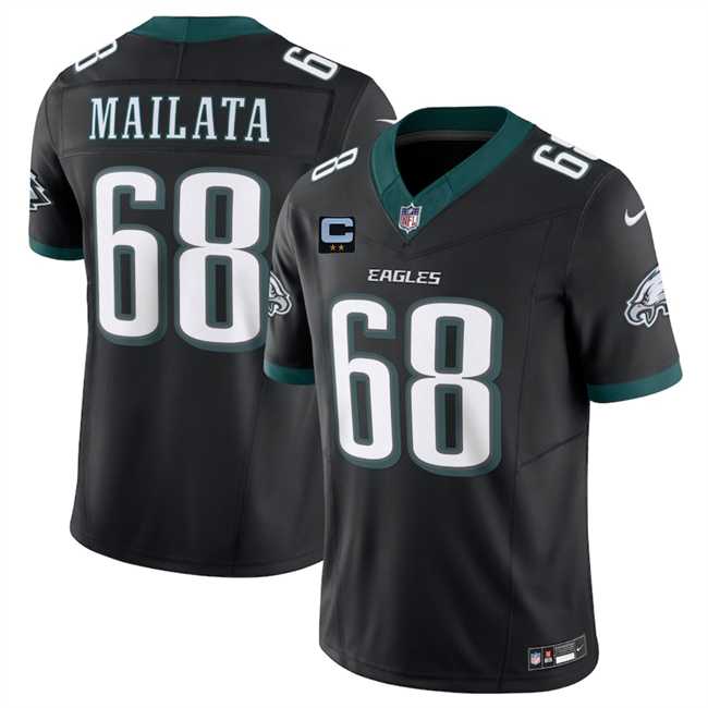 Men%27s Philadelphia Eagles #68 Jordan Mailata Black 2025 F.U.S.E. With 2-Star C Patch Vapor Untouchable Limited Stitched Jersey Dzhi->philadelphia eagles->NFL Jersey