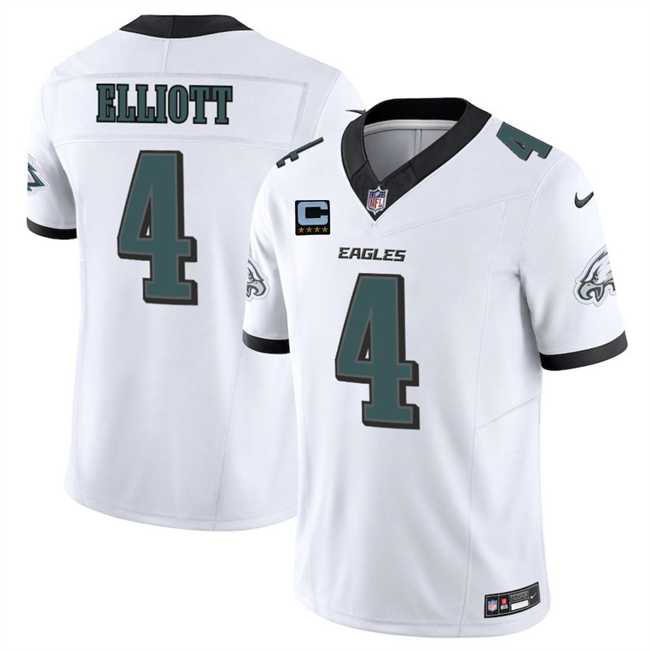 Men%27s Philadelphia Eagles #4 Jake Elliott White 2025 F.U.S.E. With 4-Star C Patch Vapor Untouchable Limited Stitched Jersey Dzhi->philadelphia eagles->NFL Jersey