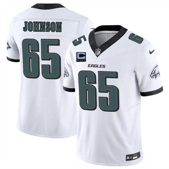 Men%27s Philadelphia Eagles #65 Lane Johnson White 2025 F.U.S.E. With 4-Star C Patch Vapor Untouchable Limited Stitched Jersey Dzhi->philadelphia eagles->NFL Jersey