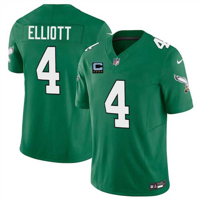 Men%27s Philadelphia Eagles #4 Jake Elliott Kelly Green 2025 F.U.S.E. With 4-Star C Patch Vapor Untouchable Limited Throwback Stitched Jersey Dzhi->philadelphia eagles->NFL Jersey