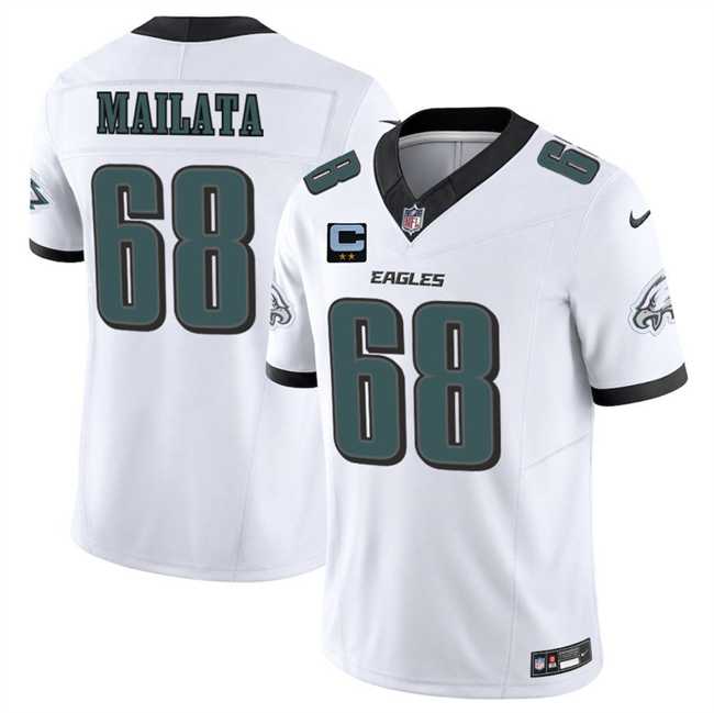 Men%27s Philadelphia Eagles #68 Jordan Mailata White 2025 F.U.S.E. With 2-Star C Patch Vapor Untouchable Limited Stitched Jersey Dzhi->pittsburgh steelers->NFL Jersey