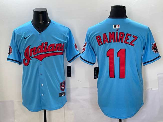Mens Cleveland Guardians #11 Jose Ramirez Blue Vapor Premier Limited Stitched Baseball Jersey->cleveland guardians->MLB Jersey
