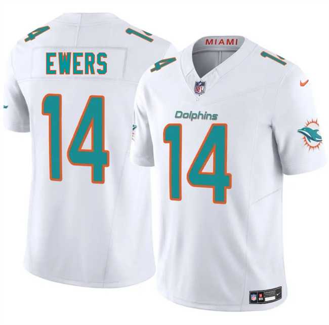 Men & Women & Youth Miami Dolphins #14 Quinn Ewers White 2025 Draft F.U.S.E. Vapor Limited Stitched Jersey->miami dolphins->NFL Jersey