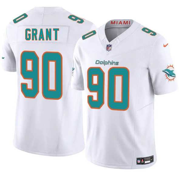 Men & Women & Youth Miami Dolphins #90 Kenneth Grant White 2025 Draft F.U.S.E. Vapor Limited Stitched Jersey->new england patriots->NFL Jersey
