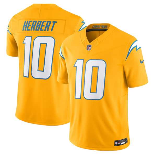 Men & Women & Youth Los Angeles Chargers #10 Justin Herbert Gold 2025 F.U.S.E. AlternateVapor Limited Stitched Jersey->los angeles chargers->NFL Jersey