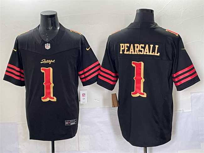Men%27s San Francisco 49ers #1 Ricky Pearsall Black 2025 F.U.S.E. %27Rivalries%27 Vapor Limited Stitched Jersey Dzhi->san francisco 49ers->NFL Jersey