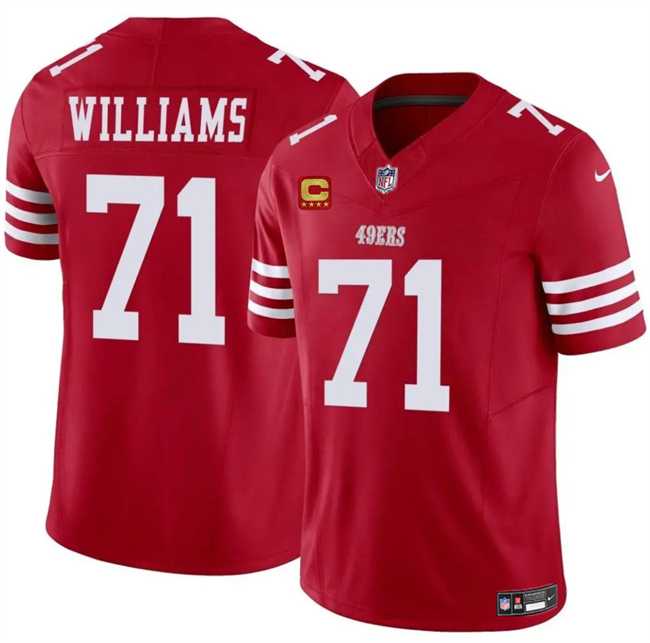 Men%27s San Francisco 49ers #71 Trent Williams Red 2025 F.U.S.E. With 4-Star C Patch Vapor Untouchable Limited Stitched Jersey Dzhi->san francisco 49ers->NFL Jersey