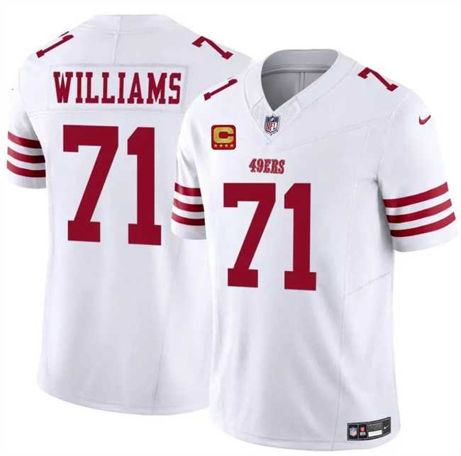 Men%27s San Francisco 49ers #71 Trent Williams White 2025 F.U.S.E. With 4-Star C Patch Vapor Untouchable Limited Stitched Jersey Dzhi->san francisco 49ers->NFL Jersey