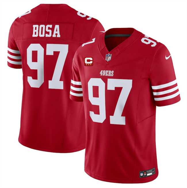 Men%27s San Francisco 49ers #97 Nick Bosa Red 2025 F.U.S.E. With 3-Star C Patch Vapor Untouchable Limited Stitched Jersey Dzhi->san francisco 49ers->NFL Jersey