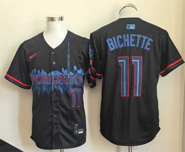 Men%27s Toronto Blue Jays #11 Bo Bichette Navy 2024 City Connect Limited Stitched Baseball Jersey->san diego padres->MLB Jersey
