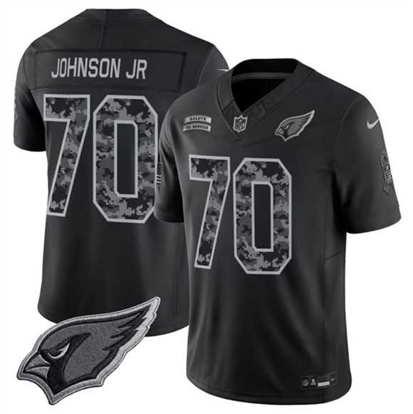 Men%27s Arizona Cardinals #70 Paris Johnson Jr. Black 2026 F.U.S.E. Salute to Service Limited Stitched Jersey->baltimore ravens->NFL Jersey