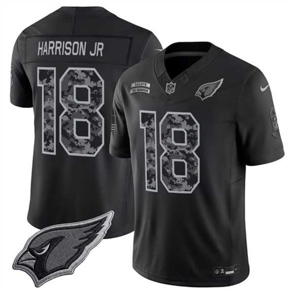 Men%27s Arizona Cardinals #18 Marvin Harrison Jr. Black 2026 F.U.S.E. Salute to Service Limited Stitched Jersey->arizona cardinals->NFL Jersey