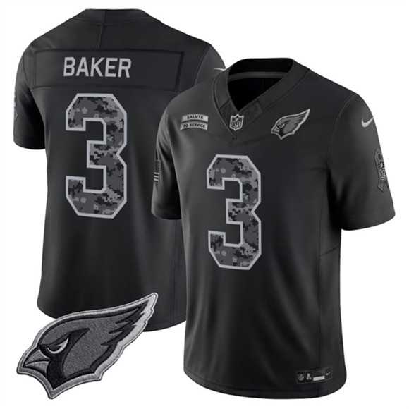 Men%27s Arizona Cardinals #3 Budda Baker Black 2026 F.U.S.E. Salute to Service Limited Stitched Jersey->arizona cardinals->NFL Jersey
