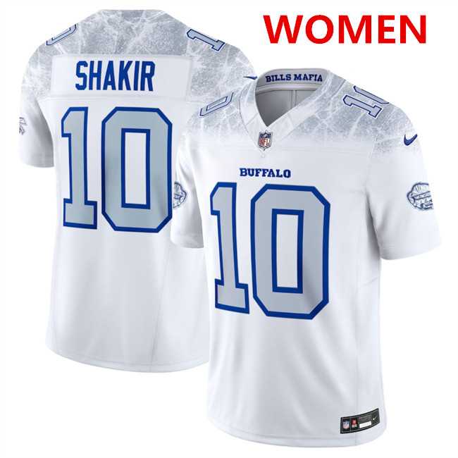 Womens Buffalo Bills #10 Khalil Shakir White 2025 F.U.S.E. Rivalries Vapor Untouchable Stitched Jersey Dzhi->buffalo bills->NFL Jersey