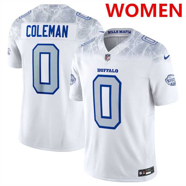 Womens Buffalo Bills #0 Keon Coleman White 2025 F.U.S.E. Rivalries Vapor Untouchable Stitched Jersey Dzhi->buffalo bills->NFL Jersey