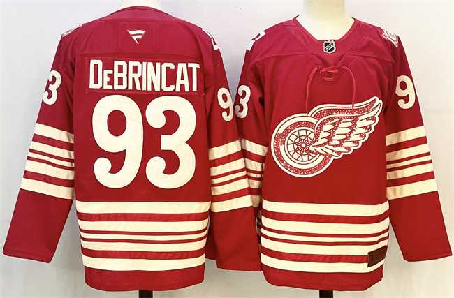 Mens Detroit Red Wings #93 Alex DeBrincat Red 2025-26 Centennial Premium Stitched Jersey->detroit red wings->NHL Jersey