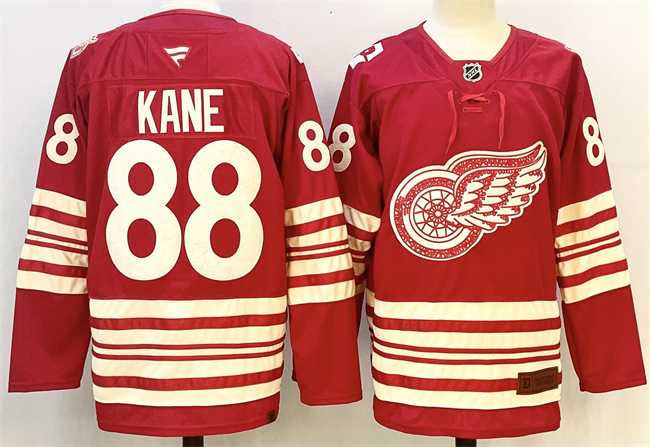 Mens Detroit Red Wings #88 Patrick Kane Red 2025-26 Centennial Premium Stitched Jersey->detroit red wings->NHL Jersey