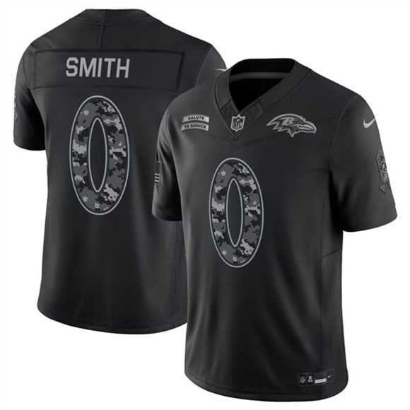 Mens Baltimore Ravens #0 Roquan Smith Black F.U.S.E. 2026 Salute to Service Limited Stitched Jersey->baltimore ravens->NFL Jersey