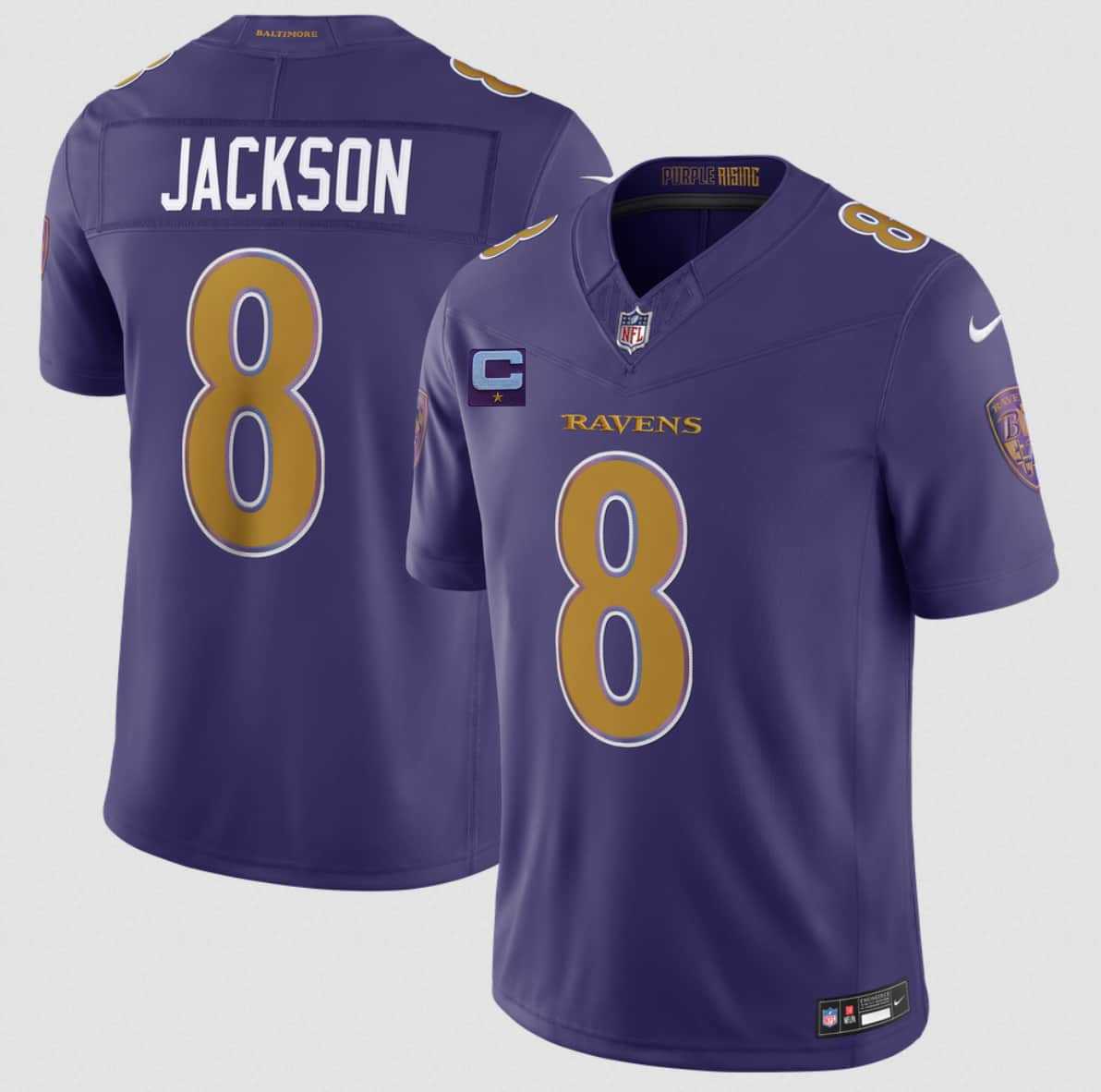 Mens Baltimore Ravens #8 Lamar Jackson Purple 2026 F.U.S.E. Alternate Vapor Limited Stitched Jersey->baltimore ravens->NFL Jersey