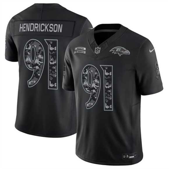 Men%27s Baltimore Ravens #91 Trey Hendrickson Black F.U.S.E. 2026 Salute to Service Limited Stitched Jersey->buffalo bills->NFL Jersey