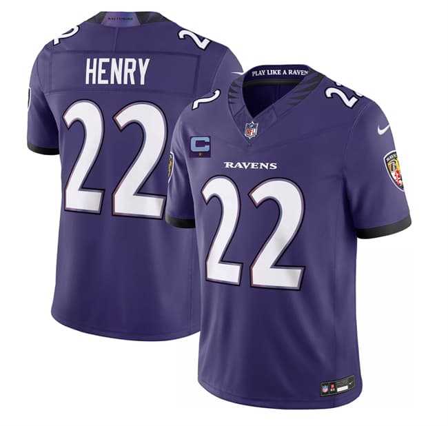 Men%27s Baltimore Ravens #22 Derrick Henry Purple 2026 With 1-Star C Patch F.U.S.E. Vapor Limited Stitched Jersey->baltimore ravens->NFL Jersey