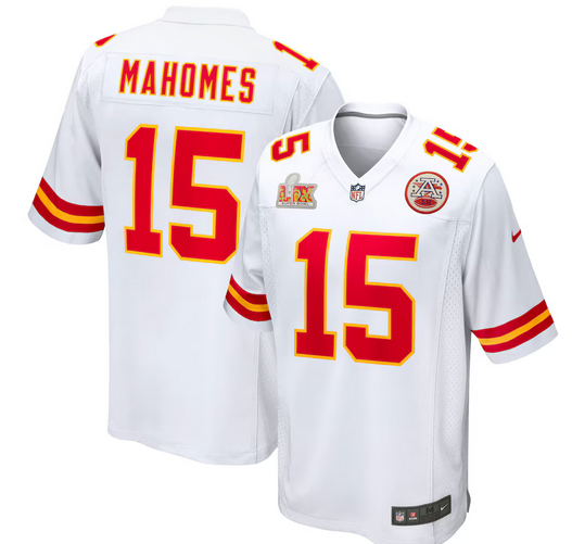 Men's Kansas City Chiefs #15 Patrick Mahomes Nike White Super Bowl LIX Game Jersey->kansas city chiefs->NFL Jersey