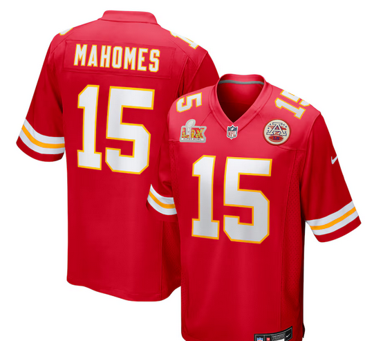 Men's Kansas City Chiefs #15 Patrick Mahomes Nike Red Super Bowl LIX Game Jersey->kansas city chiefs->NFL Jersey