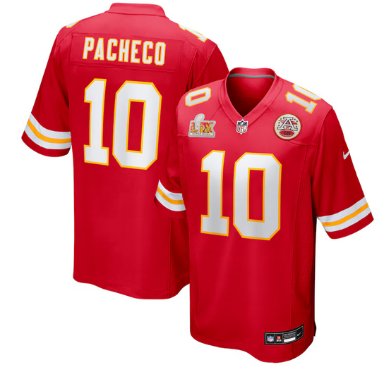 Men's Nike #10 Isiah Pacheco Red Kansas City Chiefs Super Bowl LIX Game Jersey->kansas city chiefs->NFL Jersey