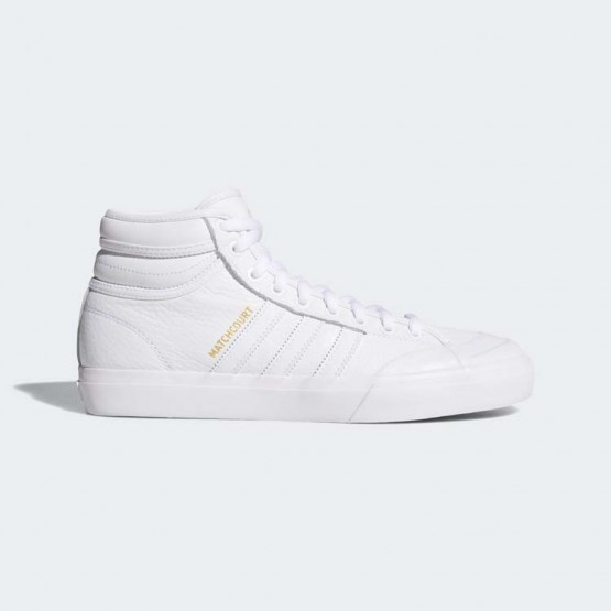 Mens White/Gold Metallic Adidas Originals Matchcourt High Rx2 Shoes 157QTRZY->Adidas Men->Sneakers