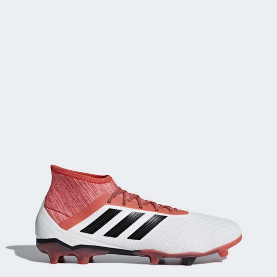 Mens White/Black Adidas Predator 18.2 Firm Ground Cleats Soccer Cleats 207MNDKU->Adidas Men->Sneakers