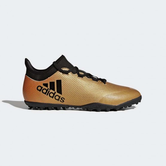 Mens Tactile Gold Metallic/Black/Infrared Adidas X Tango 17.3 Turf Soccer Cleats 227PCFZW->Adidas Men->Sneakers