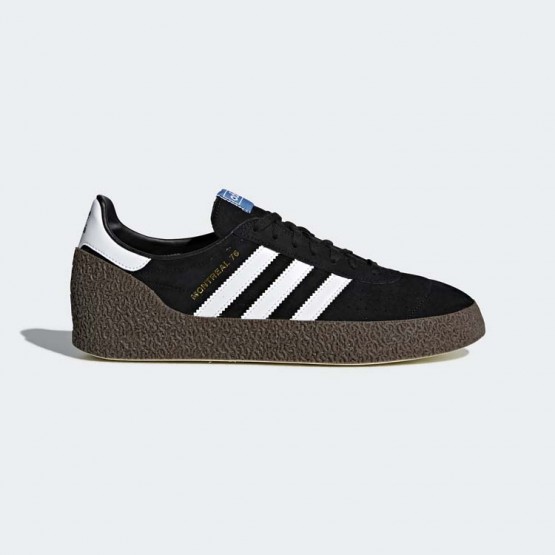 Mens Core Black/White/Gold Metallic Adidas Originals Montreal 76 Shoes 349TOWZL->Adidas Men->Sneakers