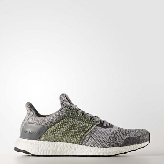 Mens Grey/Silver Metallic Adidas Ultraboost St Running Shoes 371BNHRP->Adidas Men->Sneakers