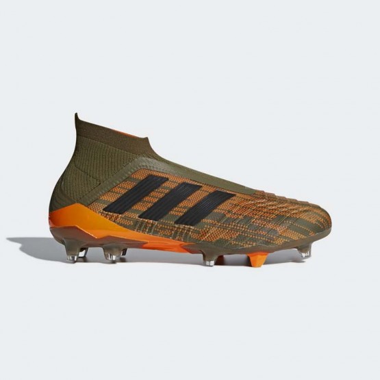 Mens Trace Olvie/Black/Light Orange Adidas Predator 18+ Firm Ground Cleats Soccer Cleats 406RWSIX->Adidas Men->Sneakers
