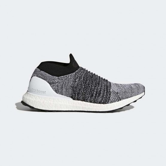 Mens White/Core Black Adidas Ultraboost Laceless Running Shoes 431RFSZT->Adidas Men->Sneakers