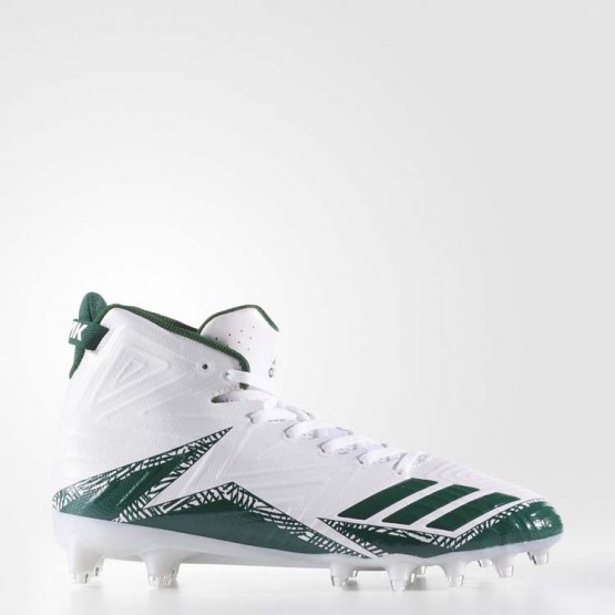 Mens White Ftw/Dark Green Adidas Freak X Carbon Mid Cleats Football Cleats 618RPUQA->Adidas Men->Sneakers