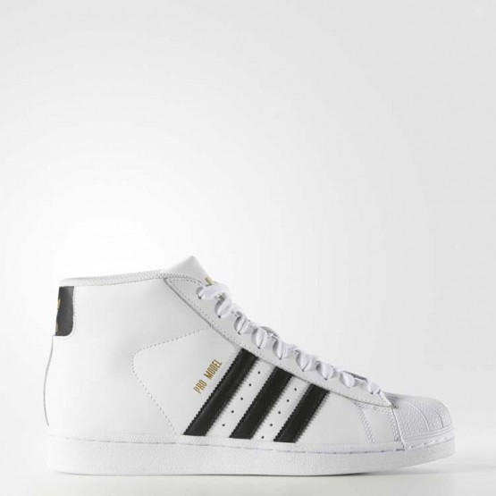 Mens White Ftw/Core Black Adidas Originals Pro Model Shoes 778WQTHZ->Adidas Men->Sneakers