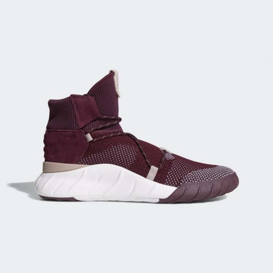 Mens Maroon/White/Vapour Grey Adidas Originals Tubular X 2.0 Primeknit Shoes 780VBIDH->Adidas Men->Sneakers